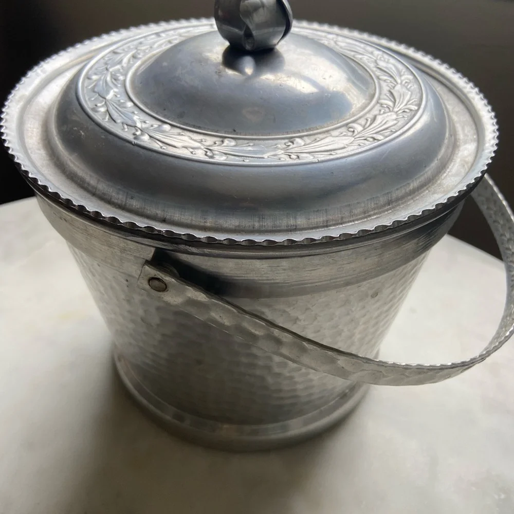 Vintage Silver Ice Bucket with Lid